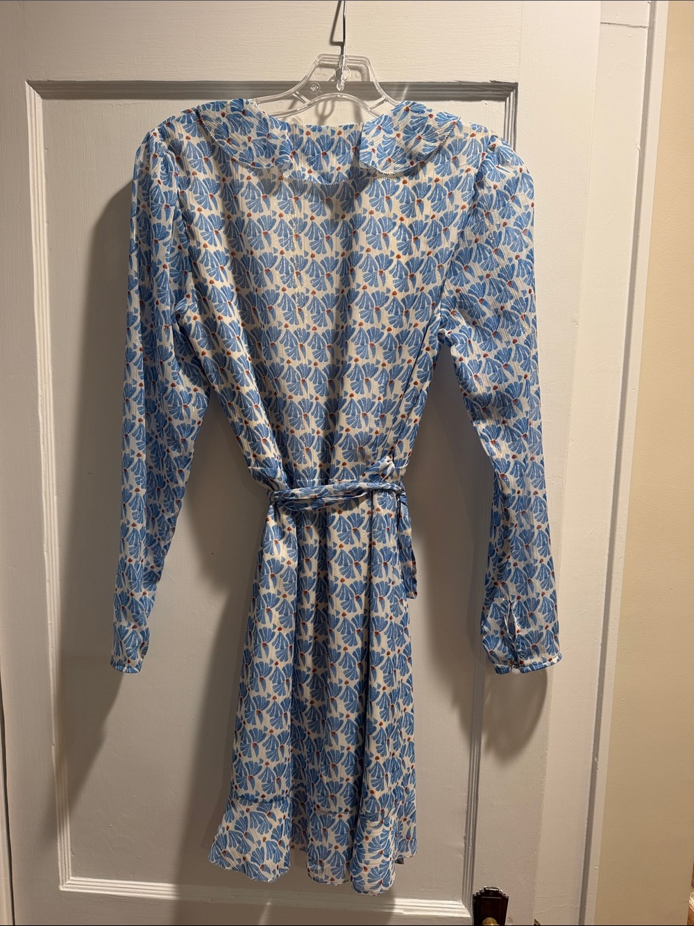 Wilfred Blue Floral Wrap Robe with Ruffle Trim - Picture 2 of 2